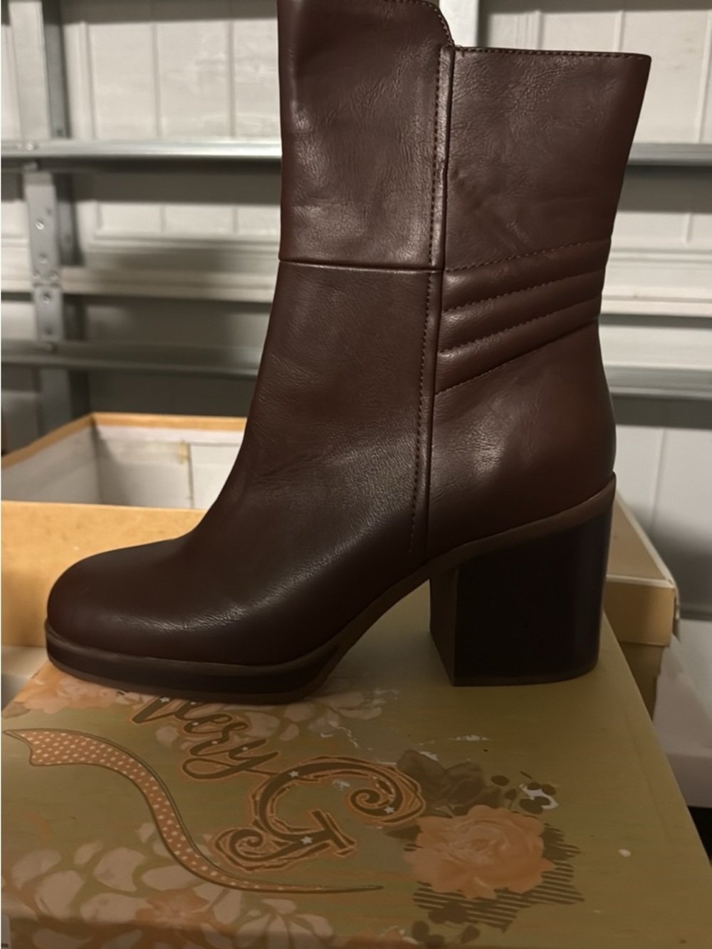 Dark Brown Leather Tall Boots - Picture 4 of 7